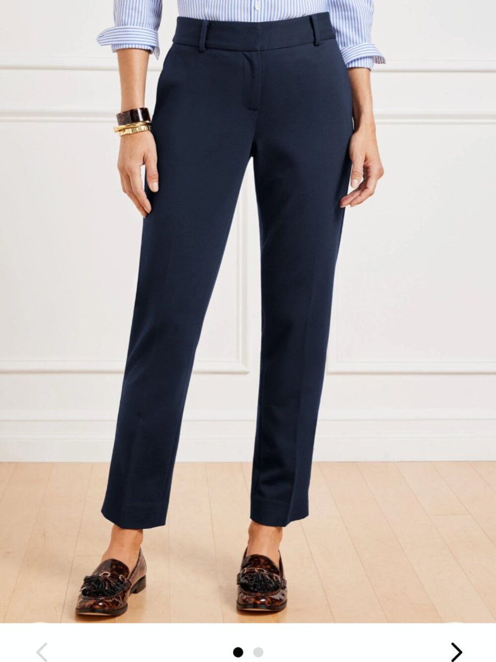 Talbots Navy lightweight Hampshire straight ankle pants Size 10P NWT